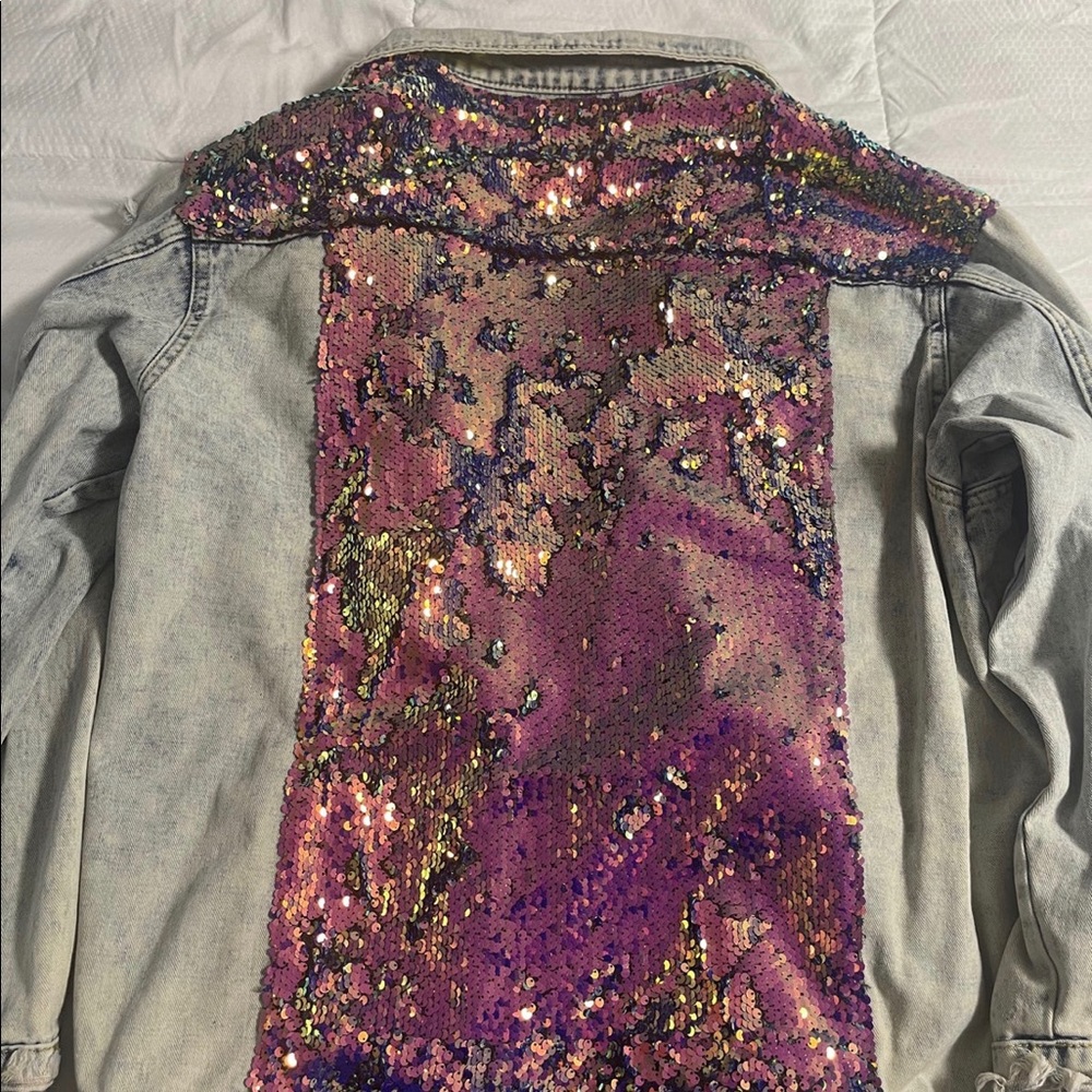 Sequin denim jacket